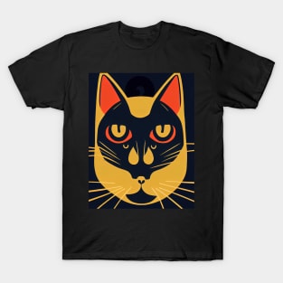 cat halloween orange minimalist T-Shirt